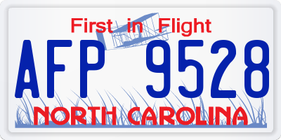 NC license plate AFP9528