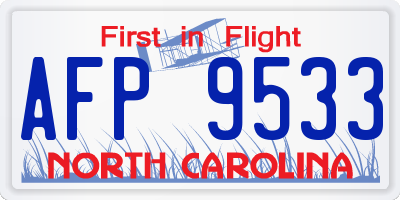 NC license plate AFP9533