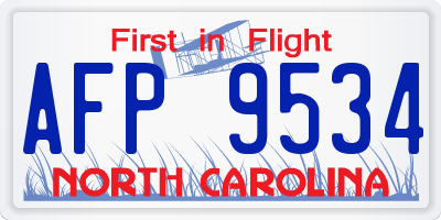 NC license plate AFP9534
