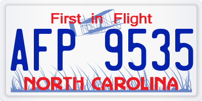 NC license plate AFP9535