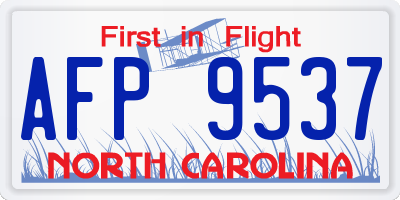 NC license plate AFP9537