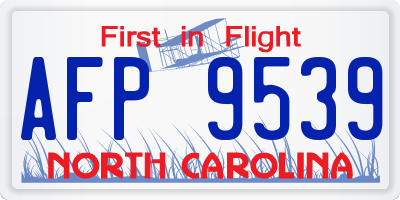NC license plate AFP9539