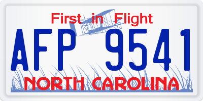 NC license plate AFP9541