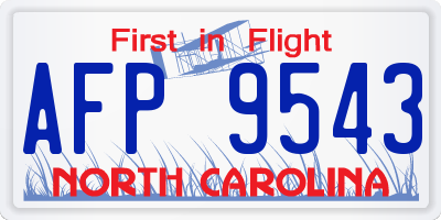 NC license plate AFP9543
