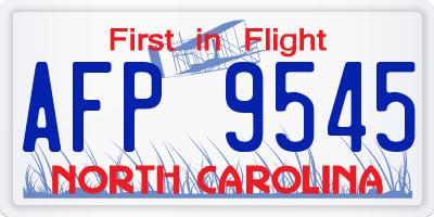 NC license plate AFP9545