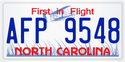NC license plate AFP9548