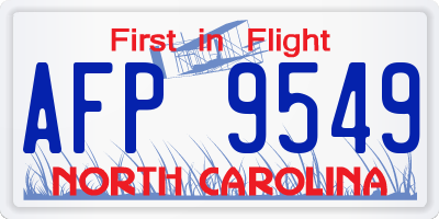 NC license plate AFP9549