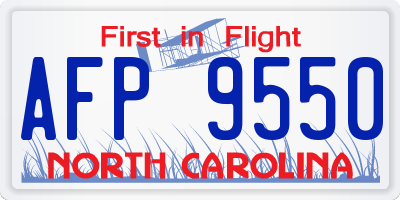 NC license plate AFP9550