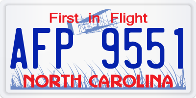 NC license plate AFP9551