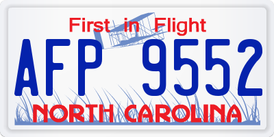 NC license plate AFP9552