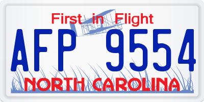 NC license plate AFP9554