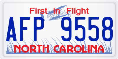 NC license plate AFP9558
