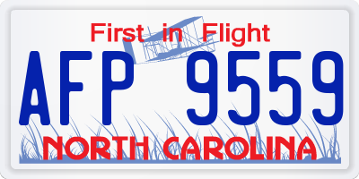 NC license plate AFP9559