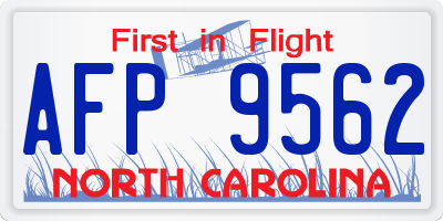 NC license plate AFP9562
