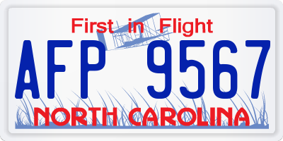 NC license plate AFP9567