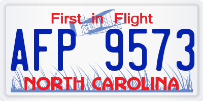 NC license plate AFP9573