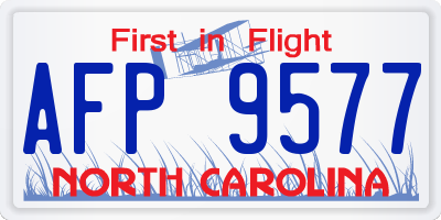 NC license plate AFP9577