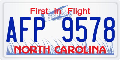 NC license plate AFP9578