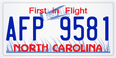 NC license plate AFP9581