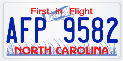 NC license plate AFP9582