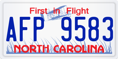 NC license plate AFP9583