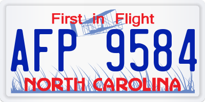NC license plate AFP9584