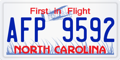 NC license plate AFP9592