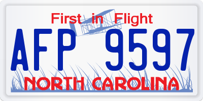 NC license plate AFP9597