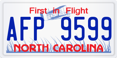 NC license plate AFP9599