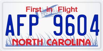 NC license plate AFP9604