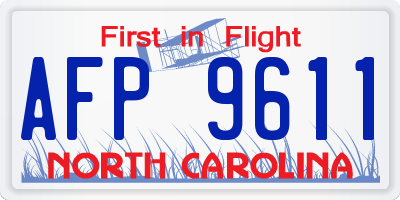 NC license plate AFP9611