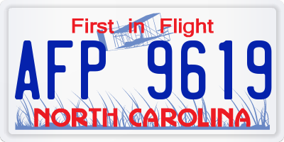 NC license plate AFP9619