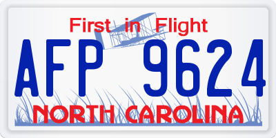 NC license plate AFP9624