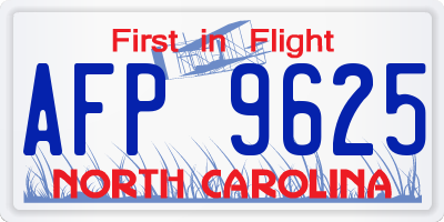 NC license plate AFP9625