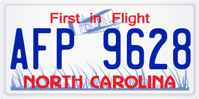 NC license plate AFP9628