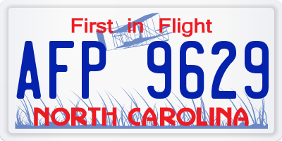 NC license plate AFP9629