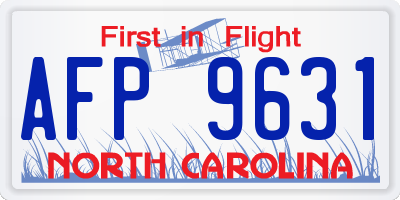 NC license plate AFP9631