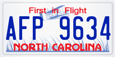 NC license plate AFP9634