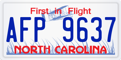 NC license plate AFP9637
