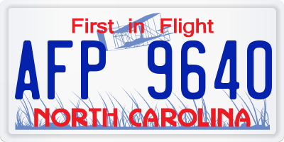 NC license plate AFP9640
