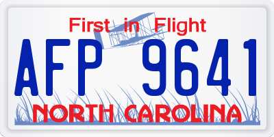 NC license plate AFP9641
