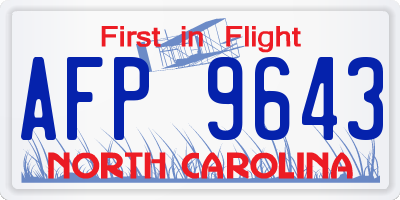 NC license plate AFP9643