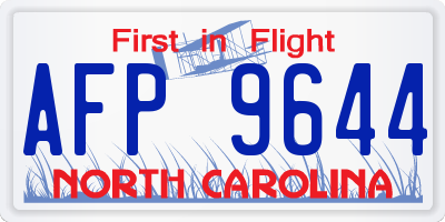 NC license plate AFP9644