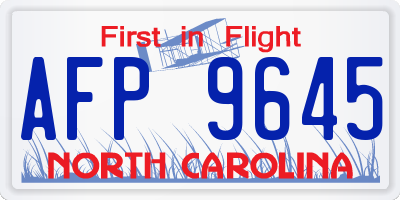 NC license plate AFP9645