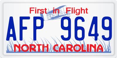NC license plate AFP9649