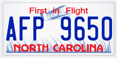 NC license plate AFP9650
