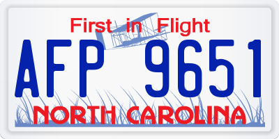 NC license plate AFP9651