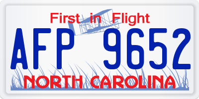 NC license plate AFP9652