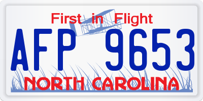 NC license plate AFP9653