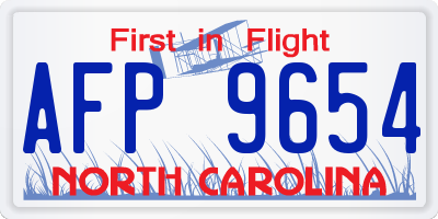 NC license plate AFP9654